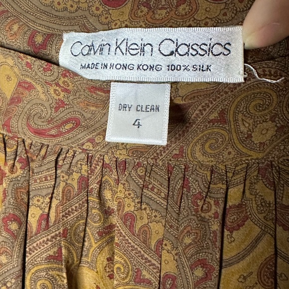 90’s Vintage Calvin Klein Classics Silk Paisley Maxi Skirt - Sold by Free People - Picture 3 of 10